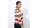 Pull fin en mélange coton rayé MULTICOLORE Femme