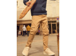 Pantalon cargo marron à poche brodée "Club" Garçon