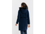 Long Manteau Ceinture Capuche Fourrure