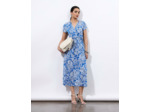 Robe longue imprimée BLEU