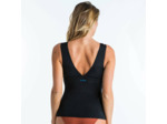 Haut de maillot de bain TANKINI MARINE UNI NOIR décolleté V et coques amovibles