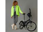 VESTE PLUIE VELO VILLE FEMME 120 JAUNE FLUO CERTIFIÉE EPI VISIBILITÉ JOUR
