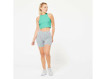Débardeur CROP TOP Fitness Femme - 520 côtelé vert menthe fraîche