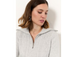 Pull épais rayé GRIS Femme