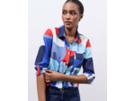 Chemisier manches longues imprimé BLEU Femme