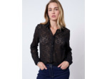 Chemisier manches longues uni NOIR Femme