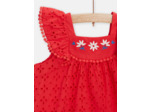 Robe rouge brodée pour bébé fille