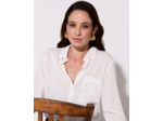 Chemisier manches longues uni BLANC Femme