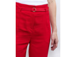 Pantalon 7/8 rond uni ROUGE Femme