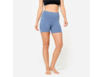 Short de yoga doux taille haute femme, bleu