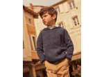 Sweat à capuche bleu foncé à broderie "SGMJ" Garçon