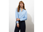 Blouse manches 3/4 unie BLEU Femme
