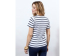 T-Shirt manches courtes 100% coton rayée MARINE Femme