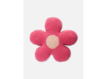 Coussin fleur en tissu bouclé