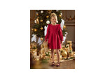 Robe de Noël rouge à volants pour fille