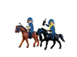 2 POLICIERS CAVALIERS AVEC LEURS CHEVAUX PLAYMOBIL CITY ACTION 71877