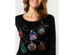 Pull fin à motifs NOIR Femme