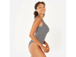Maillot de bain 1 pièce texturé Femme - Aurely vichy noir et blanc