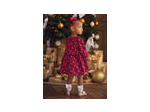 Robe de Noël en velours rouge imprimé de fleurs pour bébé fille