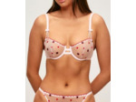Soutien-gorge corbeille en mesh brodé de motifs cœurs et coccinelles