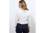 Blouse manches 3/4 unie BLANC Femme