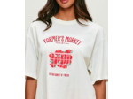 T-shirt manches courtes oversize en jersey imprimé "Farmer's market"