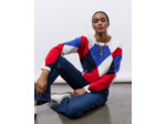 Pull épais color bloc BLANC Femme