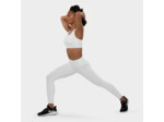 Leggings sport taille mi-haute Fitness Femme Run Blanc
