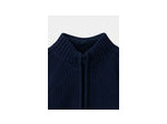 Gilet zippé bleu marine torsadé pour garçon