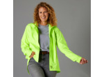 VESTE PLUIE VELO VILLE FEMME 120 JAUNE FLUO CERTIFIÉE EPI VISIBILITÉ JOUR