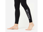 Legging danse moderne taille haute ceinture plate femme, noir fumé et blanc