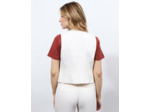 Gilet court uni BLANC Femme