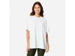 T-shirt oversize, col rond femme - écru