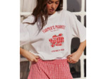 T-shirt manches courtes oversize en jersey imprimé "Farmer's market"