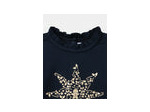 T-shirt bleu marine à manches longues pour fille avec motif d'étoile dorée