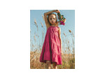Robe fuchsia en broderie anglaise pour filles