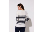 Pull marinière 100% coton rayé BLANC Femme