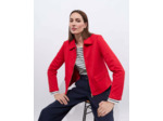 Veste courte en suédine unie ROUGE Femme