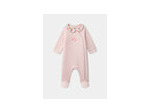 barboteuse rose à col volanté pour bébé fille