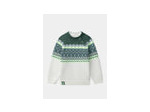 Pull jacquard blanc et vert pour garçon