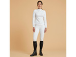 Polo de concours équitation manches longues chaud Femme - 500 blanc