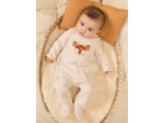Dors-bien en velours beige chiné
