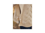 Poncho écru torsadé pour fille avec nœud