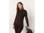 Sous-pull manches longues uni MARRON Femme