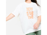 T-shirt oversize femme, blanc coton