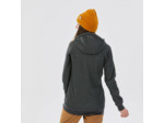 Sweat de snowboard à capuche 1/2 zip chaud et confort femme, gris