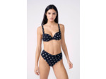 Culotte bikini taille haute à pois