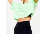 T-shirt crop top femme, vert clair