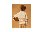 Sweat-shirt écru à rayures beiges pour garçons