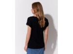 Top manches courtes bi-matière imprimée NOIR Femme